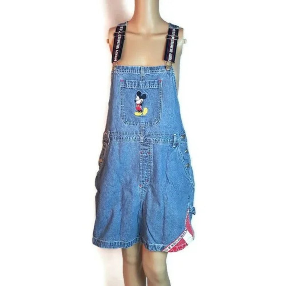 Vintage 90s Mickey Unlimited Large Overalls Shortalls